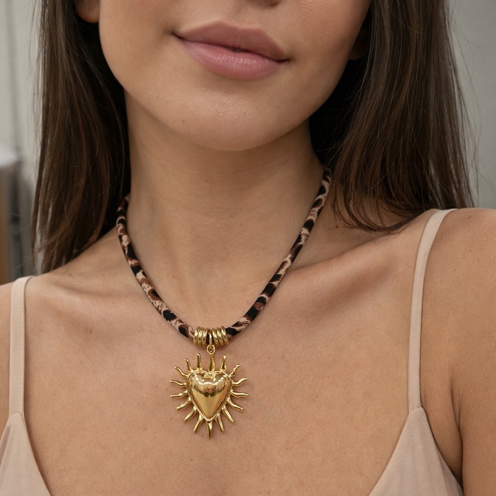 Gold Heart Pendant Necklace